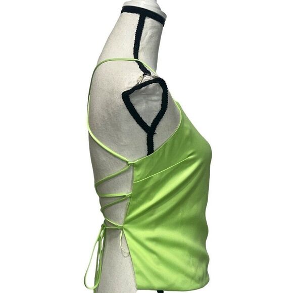 WAYF Just Friends Lace Back Camisole, Citron, Sz. M - Picture 3 of 8